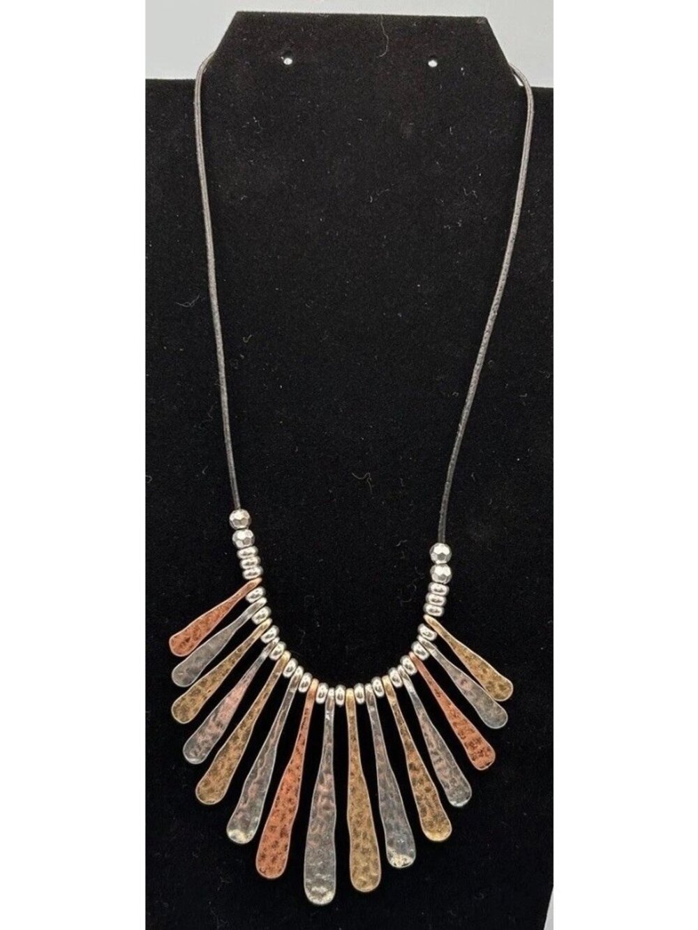 Vintage Egyptian Revival Cleopatra Style Bib Brass Tone Statement Necklace